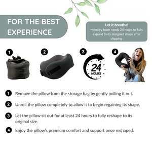 Ergonomic Memory Foam Travel Pillow for Airplane - Portable U-shaped Neck Pillow with Storage Bag for Neck Support & Sleeping - Product Image 2