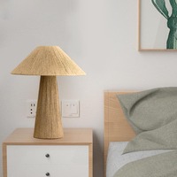 Lampe de table de style Wabi-Sabi moderne avec abat-jour en rotin flexible E27 pour l'éclairage de petites tables à manger dans les restaurants, les cafés