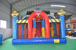 WINSUN - Castillo Inflable con Tobogán de Carreras Rojo, Tobogán Doble Comercial y Gran Área de Salto para <span class=keywords><strong>Alquiler</strong></span> en Fiestas Infantiles - Product Image 2
