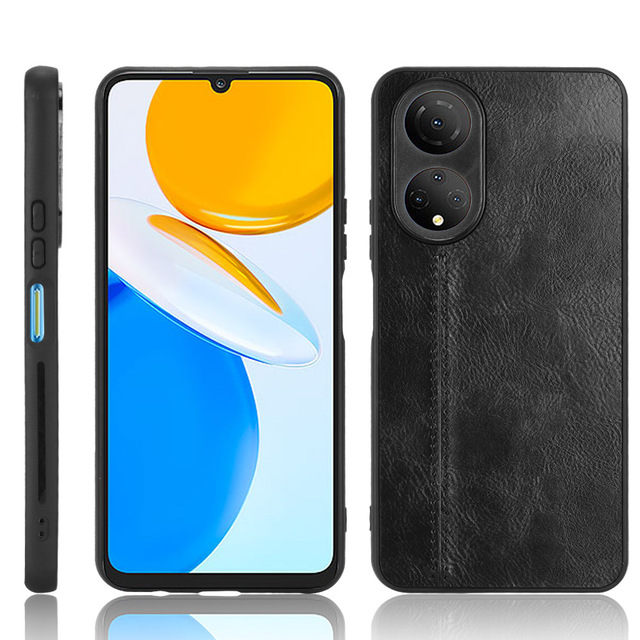 New Lightweight Cowhide Pattern PU Leather Protective Phone Back Cover for Huawei Honor X7 Mobile Phone Case