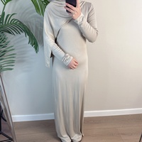 2025 modeste luxe couleur unie Modal Viscose robe pour musulman moyen-orient turquie mariage Hijab été mariages