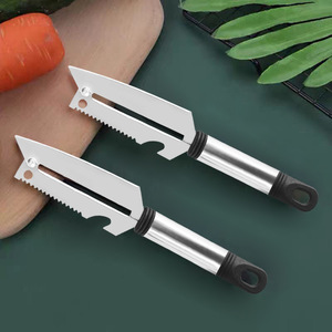 Éplucheur d'écailles de poisson suspendu en acier inoxydable, ensemble de 2 pièces, outil de cuisine multifonction pour éplucher les fruits, les légumes, les pommes de terre et les melons - Product Image 4