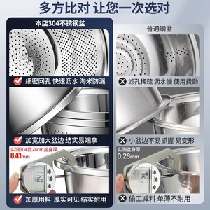 อ่างล้างจานสแตนเลสขนาด 18 ซม. ถึง 40 ซม. อเนกประสงค์สำหรับใช้ในครัวเรือนและเชิงพาณิชย์ - Product Image 4