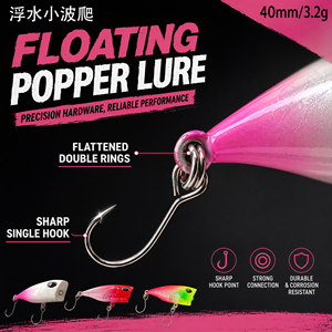 XIDIAOYU 1 ud. Señuelo de pesca Mini <span class=keywords><strong>Whopper</strong></span>, señuelos pequeños de 4 cm y 3.2 g, micro poppers, cebo artificial para pesca de lubina y trucha - Product Image 3