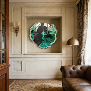 <span class=keywords><strong>Horloge</strong></span> murale créative irrégulière en acrylique LED, peinture murale en porcelaine UV, <span class=keywords><strong>horloge</strong></span> murale paysagère moderne - Product Image 5