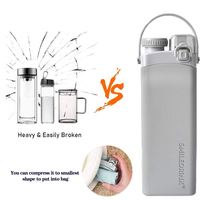 Plegable de silicona portátil a prueba de fugas deportes al aire libre botella de agua para acampar beber botella de agua plegable