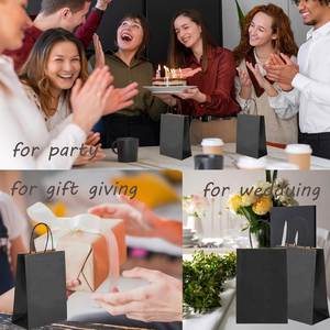 Wholesale Recyclable Custom Logo Eco-friendly Kraft <b>Paper</b> Bags Hand Length Handle for Clothing Gift - Product Image 4