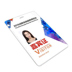 Carte d'identité de carte d'insigne d'événement en plastique personnalisée haut de gamme avec trou de poinçon pour lanière - Product Image 1