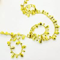 Guirlande de perles facettées métalliques rouge vif, cordon torsadé brillant 5M, imperméable, décoration de sapin de Noël, fête de la Saint-Valentin, anniversaire