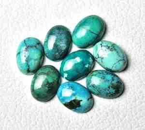 Lote de piedras preciosas sueltas ovaladas turquesas tibetanas naturales pulidas sin tratar para hacer joyas de piedras preciosas calibradas al por mayor - Product Image 3