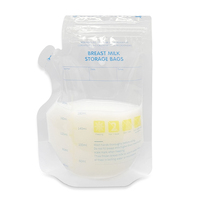 Emballage de sachets refermables en plastique transparent liquide pour aliments, logo personnalisé LT, petit format, pour la conservation du lait frais, du lait maternel, sachet debout