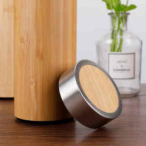 Vaso Térmico de Acero Inoxidable con Aislamiento al Vacío y Cubierta de Bambú, Diseño Moderno a Prueba de Fugas, Botella de Agua para Regalo al por Mayor con Grabado Láser - Product Image 2