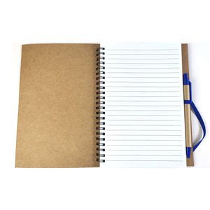 دفتر ملاحظات حلزوني A5 صديق للبيئة مصنوع من الورق المعاد تدويره مع قلم، 60 ورقة، شعار مخصص للاستخدام المكتبي والتجاري - Product Image 4