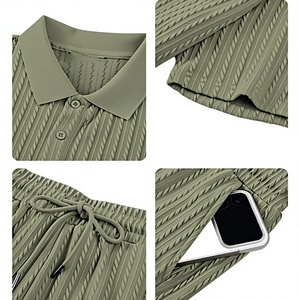 Ensemble Lounge Homme Personnalisé : Polo Côtelé & Short – Tenue Décontractée Respirante Deux Pièces Assortie pour l'Été - Product Image 5