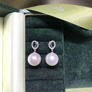 Support vide en argent S925 pour accessoires de perles DIY, pour boucles d'oreilles avec perles rondes de 8-11 mm, support simple pour bijoux 20429 - Product Image 1