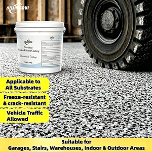 Industrial Grade No Rinse Resin Washed Stone <b>Coating</b> High Wear & Freeze Resistant Floor <b>Paint</b> for Garages Warehouses Stairs - Product Image 1
