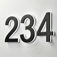 Numéros de maison modernes en métal, étanches et antirouille, pour l'extérieur, panneaux de porte d'appartement, plaques d'adresse en acrylique noir pour la décoration de la maison