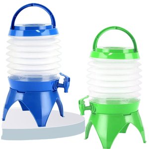 Dispensador de bebidas plegable portátil de fábrica, botellas de jugo de bebidas de plástico plegables, tipo de prensado de flujo de agua para viajes - Product Image 4