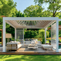 Pergola bioclimatique automatique en aluminium avec revêtement en poudre imperméable pour terrasse, balcon, jardin, patio et utilisation en extérieur