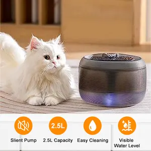 Xcho Dispenser air kucing bebas BPA, sangat tenang 25dB air mancur air hewan peliharaan untuk kucing dan anjing lampu LED bawaan