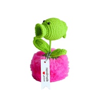 Tricoté à la main laine Crochet pois tireur élégant bureau en pot plante ornement décoratif fleur plante pour bureau ou maison