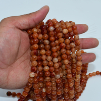 Vente en gros 8/10mm Orange naturel Dragon de feu veines Agate perles de pierres précieuses en vrac pour bijoux de bricolage