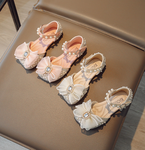 Chaussures en cuir pour bébé avec nœud, chaussures de fête pour enfants avec perles, chaussures habillées pour filles - Product Image 4