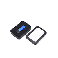 Boîte d'emballage en métal recyclable pour clé USB rectangulaire avec fenêtre transparente, broche cadeau en PVC, personnalisable, impression offset 4 couleurs GY