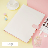 2024 gros Macaron couleur bonbon A6 planificateur d'affaires 6 anneaux travail Agenda budget classeur avec couverture en cuir PU cahier