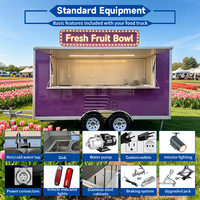 Remorque alimentaire mobile d'extérieur, chariot de jus de fruits, camion de limonade, camion alimentaire commercial à vendre en Europe, remorque alimentaire tractable