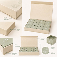 Boîte de calendrier de l'avent de luxe personnalisée à 12 tiroirs, fermeture magnétique, carton rigide, emballage cadeau de compte à rebours de Noël avec logo en feuille d'aluminium