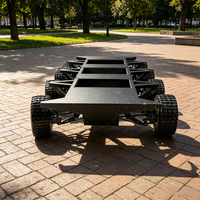 Châssis de robot électrique WA8 à 8 roues, ensemble de châssis 8 roues motrices, moteur moyeu, suspension indépendante, direction Ackermann, haute capacité de charge