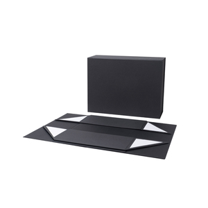 Tùy Chỉnh Sang Trọng Nam Châm Màu Đen Phẳng Đóng Gói Quần Áo Hộp Giấy Có Thể Gập Lại Từ Đóng Cửa Hộp Quà Tặng Với Màu Đen Ribbon - Product Image 4