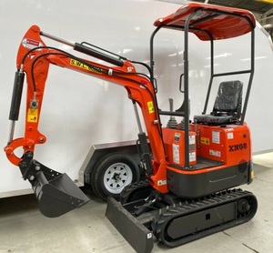 Mini-excavatrice sur chenilles RHINOCEROS XN08 880 kg, légère, diesel Euro V, avec grappin, tarière, ripper, râteau, pince, marteau et <span class=keywords><strong>remorque</strong></span> - Product Image 2