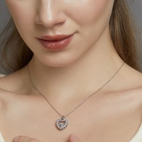 Collier pendentif cœur torsadé en argent sterling S925, couleur D, VVS1, moissanite, plaqué rhodium, sans nickel, certifié GRA, pour femmes
