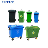 Vente en gros Nouveau design Grande poubelle extérieure Poubelle 120L 240L Poubelle en plastique avec roues