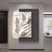 Peinture décorative en grès tridimensionnelle pour hall d'entrée, texture verticale, peinture murale suspendue pour le bout du couloir, murale légère