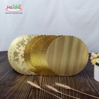 Plateau de Présentation Rond Jetable pour Pâtisseries et Gâteaux 16/26/32 cm, Planches de Base en Carton Doré pour Cupcakes et Desserts d'Anniversaire