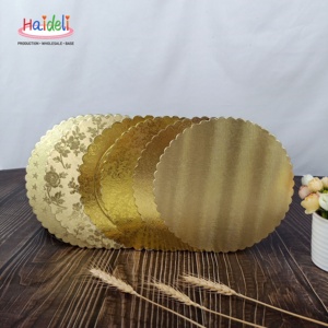 Dụng Cụ Trang Trí Khay Bánh Ngọt Trưng Bày Dùng Một Lần Hình Tròn BảNg Đế Bánh Sinh Nhật Tráng Miệng Cupcake Giấy Vàng 16/26/32 Cm - Product Image 6