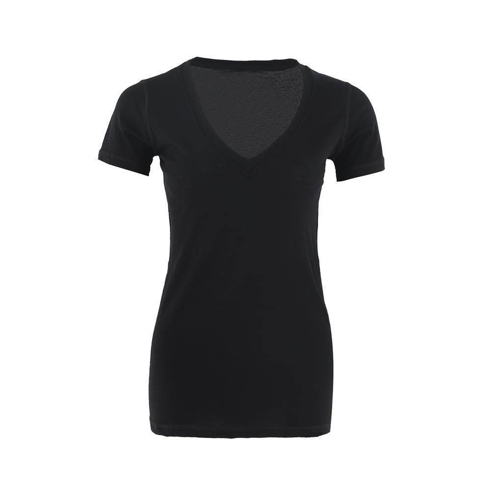 Breathable Summer Merino Wool Women Short Sleeve V-neck T-shirt