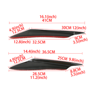4 Piezas de Alerones Delanteros Universales de Fibra de Carbono para Automóvil - Product Image 3
