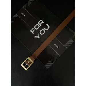 Cinturón Fopi delgado para mujer con hebilla cuadrada de cobre, estilo casual para vestido, camisa, chaqueta, pantalón - Product Image 1