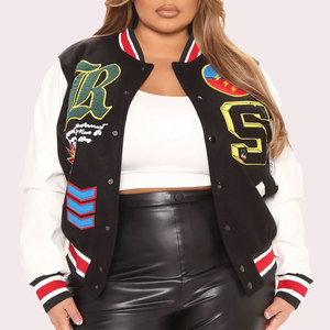 Veste universitaire d'hiver pour femme en toile respirante imprimée, style baseball à col montant, couleurs et tailles personnalisables, séchage rapide - Product Image 1