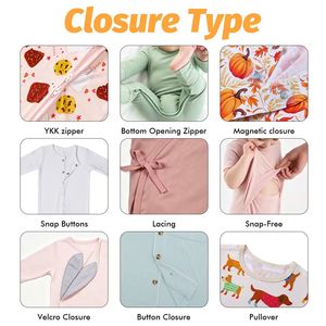 Pyjama grenouillère personnalisé en fibre de bambou avec fermeture éclair pour bébé, vêtements de nuit pour nouveau-né, combinaison pour tout-petit, vêtements de nuit pour enfant - Product Image 5