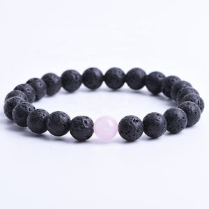Healing Rose Quartz and Lava Stone Beads <strong>Couple</strong> Distance <strong>Bracelet</strong> His Hers Long Distance Relationship <strong>Bracelet</strong> love <strong>Touch</strong> - Product Image 5