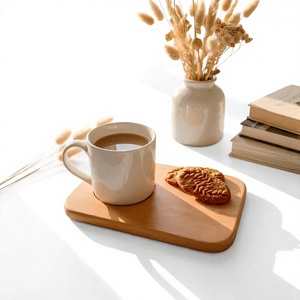 Juego de Bandejas de Madera de Haya Ecológicas al por Mayor, Bandeja para Servir con Logotipo Personalizado, Tabla para Café, Té y Galletas, Tabla para Desayuno Personalizada - Product Image 4