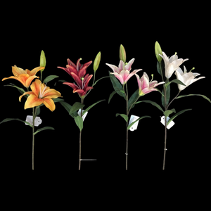 Sen Masine 3 tête faux lys vraie touche fleur artificielle lys pour arrangement maison hôtel bureau <span class=keywords><strong>jardin</strong></span> - Product Image 2