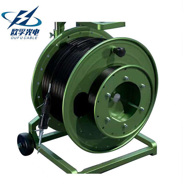 Hot Sale Outdoors Multi-mode G657A2 4-core 5.0mm Outer Diameter Winding Reel LC Connector Tactical Armored Fiber Optic Cable