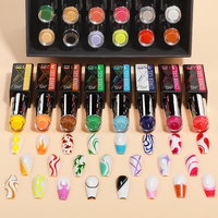 Kit de Suministros para Uñas con Esmalte en Gel de Marca Propia AS, 24 Colores en Botella, Colección de Esmalte en Gel UV, Barniz Nude, Delineador en Gel, Set de Arte para Uñas
