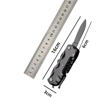 Couteau pliant multifonction 12-en-1 de qualité industrielle pour l'extérieur, avec tournevis, ciseaux, lame de scie, lime et autres outils – Plus portable